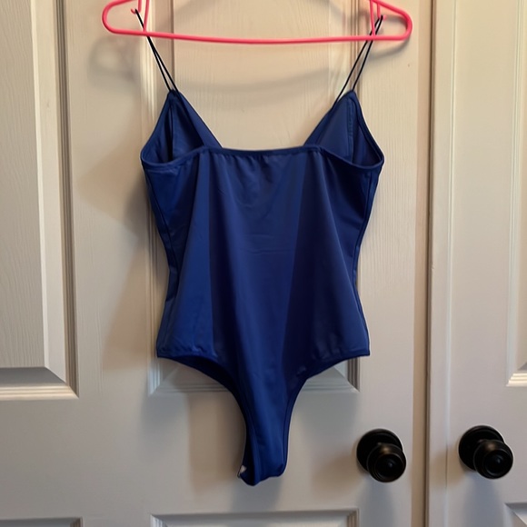 Blue, low cut body suit - Picture 3 of 3